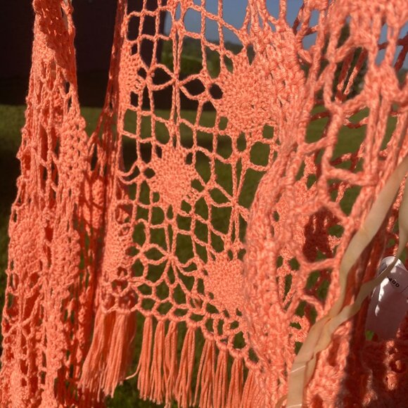 🍄464-You Are UK2LA😁💛 Salmon Mandella Crochet Vest - Picture 9 of 11